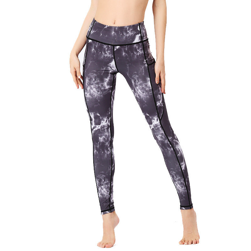 New Ladies Yoga Pants Printed Tights Outdoor Sports Fitness Yoga Pants Leggings Factory Direct Sales